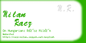 milan racz business card